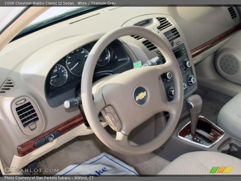 White / Titanium Gray 2008 Chevrolet Malibu Classic LS Sedan