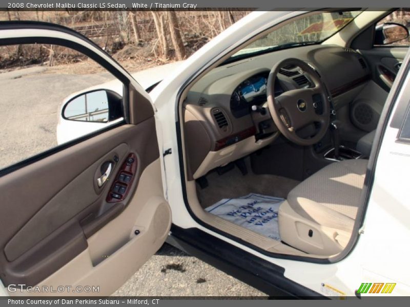 White / Titanium Gray 2008 Chevrolet Malibu Classic LS Sedan