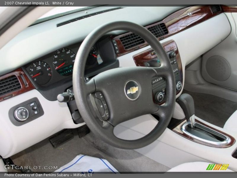White / Gray 2007 Chevrolet Impala LS