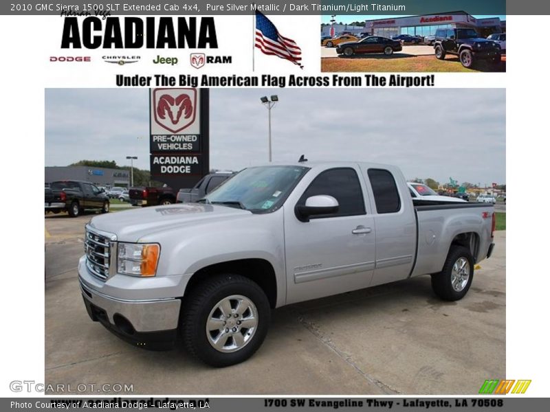 Pure Silver Metallic / Dark Titanium/Light Titanium 2010 GMC Sierra 1500 SLT Extended Cab 4x4