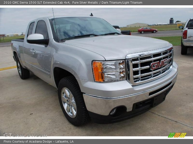 Pure Silver Metallic / Dark Titanium/Light Titanium 2010 GMC Sierra 1500 SLT Extended Cab 4x4