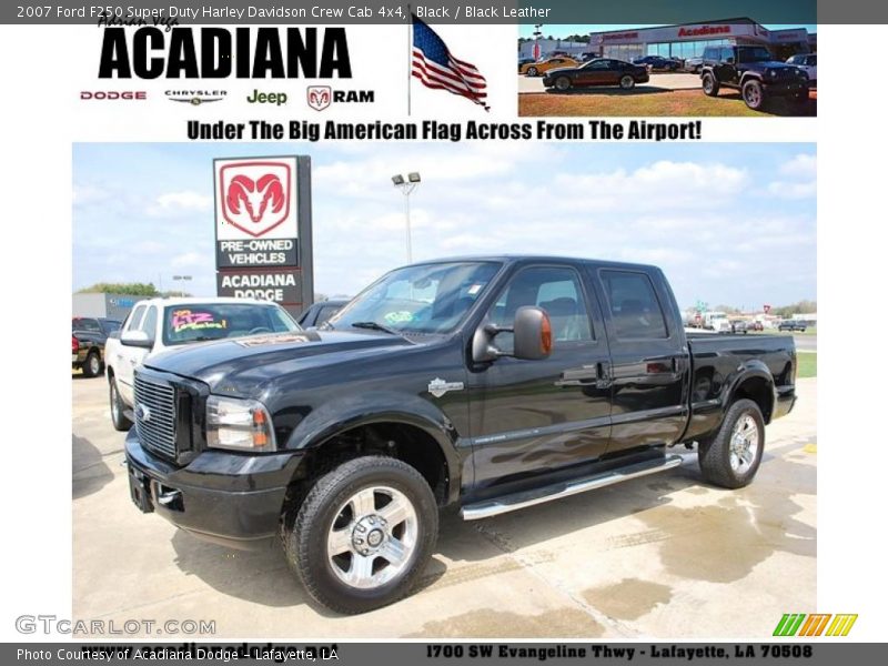 Black / Black Leather 2007 Ford F250 Super Duty Harley Davidson Crew Cab 4x4