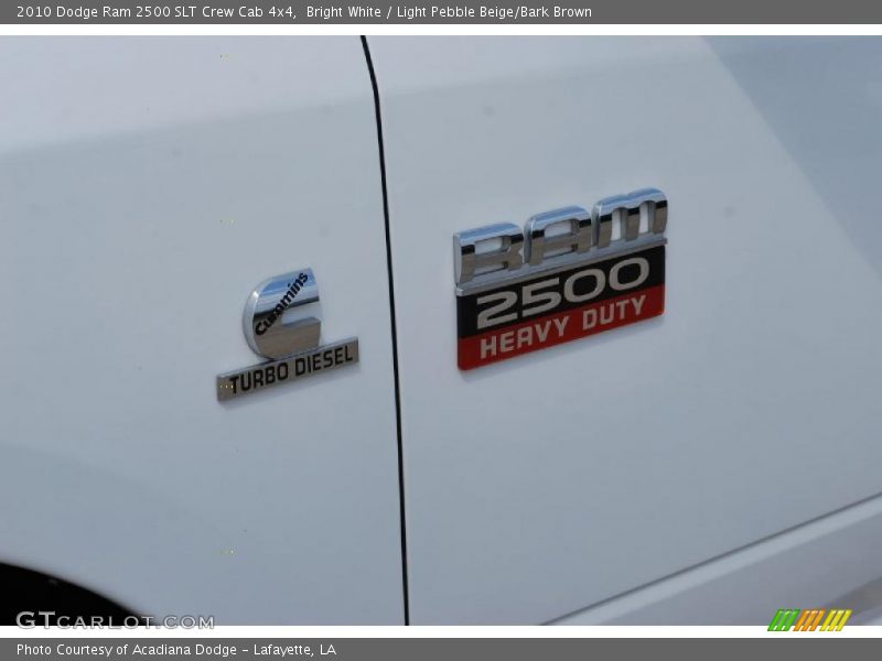 Bright White / Light Pebble Beige/Bark Brown 2010 Dodge Ram 2500 SLT Crew Cab 4x4