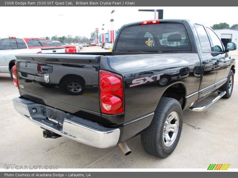 Brilliant Black Crystal Pearl / Khaki 2008 Dodge Ram 1500 SXT Quad Cab