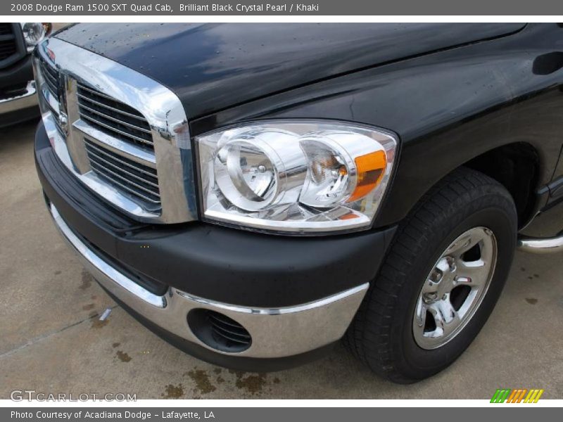 Brilliant Black Crystal Pearl / Khaki 2008 Dodge Ram 1500 SXT Quad Cab