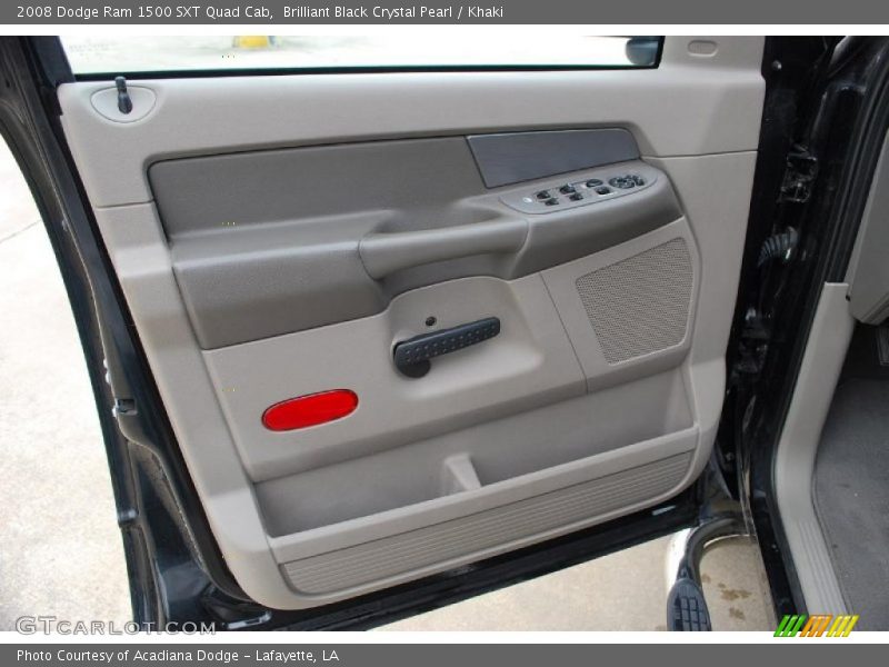 Brilliant Black Crystal Pearl / Khaki 2008 Dodge Ram 1500 SXT Quad Cab