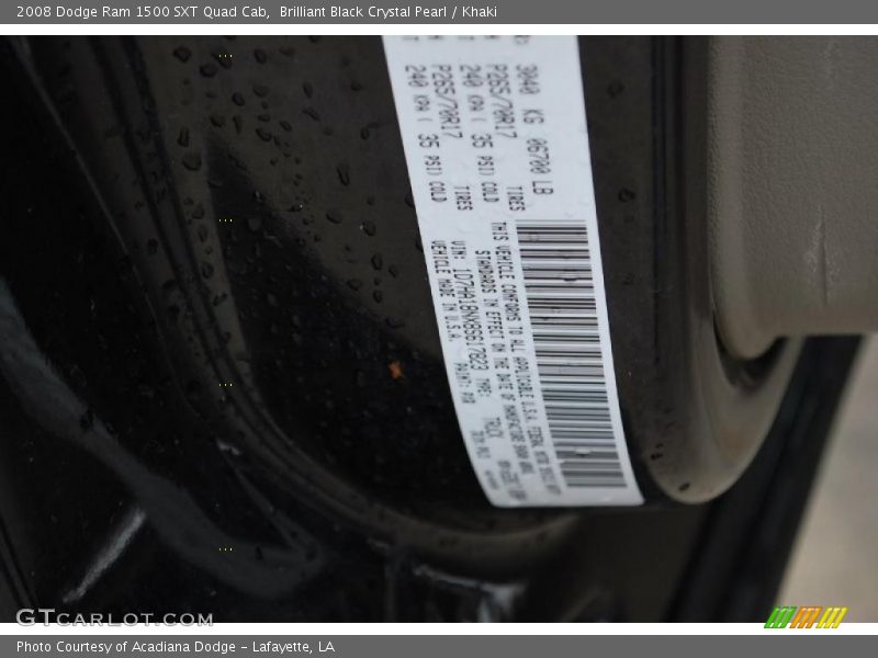 Brilliant Black Crystal Pearl / Khaki 2008 Dodge Ram 1500 SXT Quad Cab