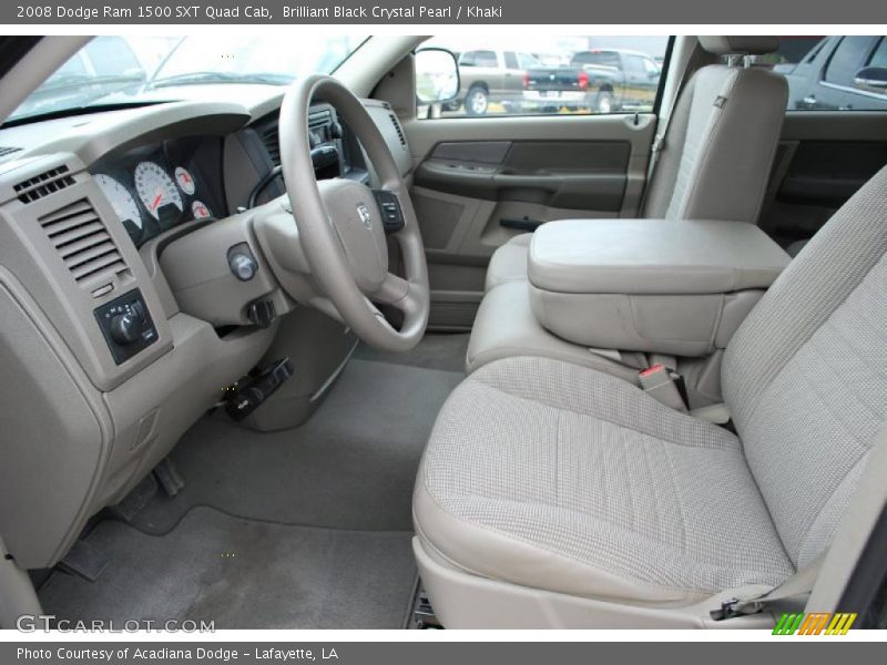 Brilliant Black Crystal Pearl / Khaki 2008 Dodge Ram 1500 SXT Quad Cab