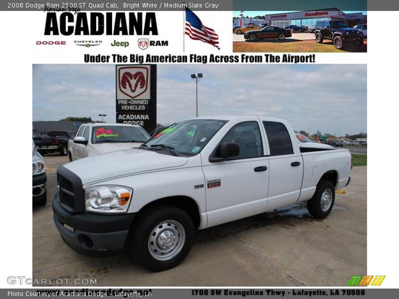 Bright White / Medium Slate Gray 2008 Dodge Ram 2500 ST Quad Cab