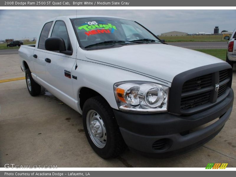 Bright White / Medium Slate Gray 2008 Dodge Ram 2500 ST Quad Cab