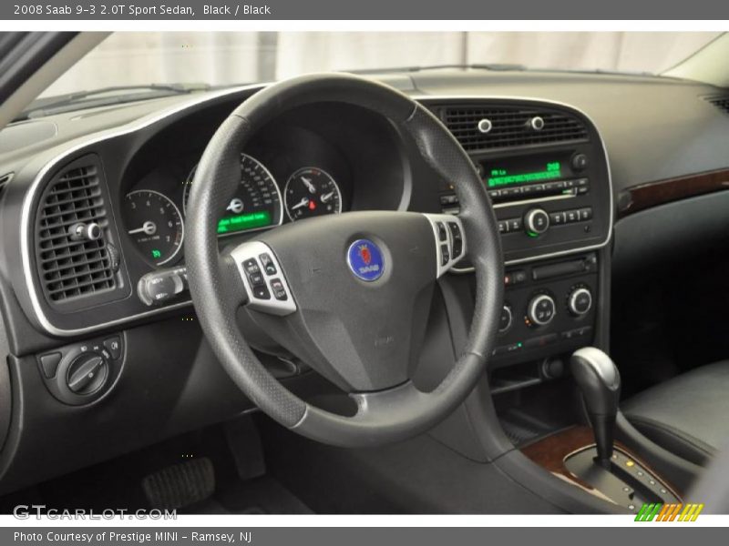 Black / Black 2008 Saab 9-3 2.0T Sport Sedan