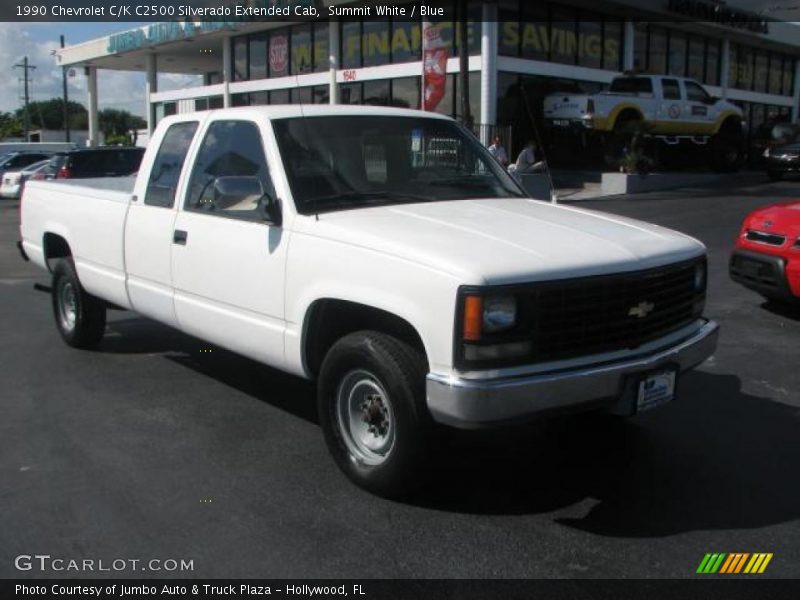 Summit White / Blue 1990 Chevrolet C/K C2500 Silverado Extended Cab