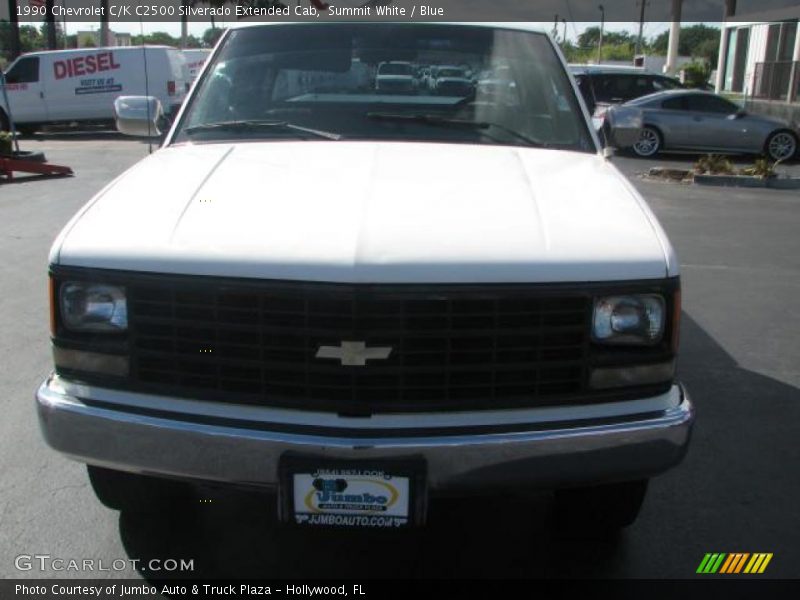 Summit White / Blue 1990 Chevrolet C/K C2500 Silverado Extended Cab