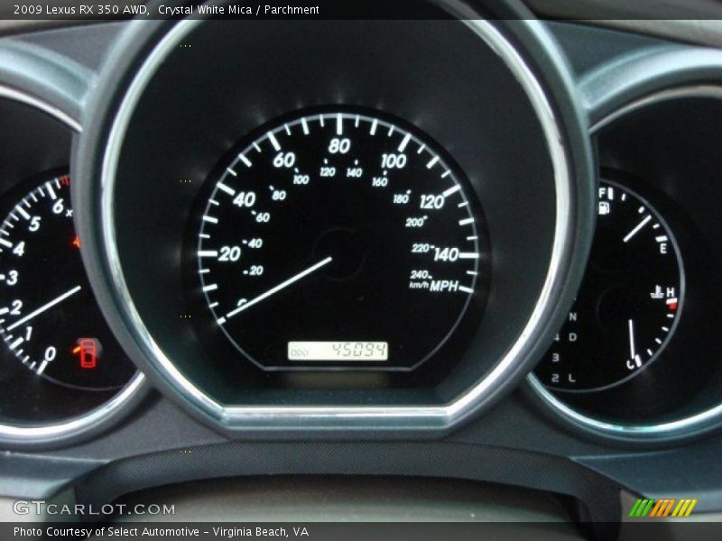 Crystal White Mica / Parchment 2009 Lexus RX 350 AWD