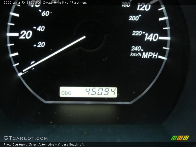 Crystal White Mica / Parchment 2009 Lexus RX 350 AWD