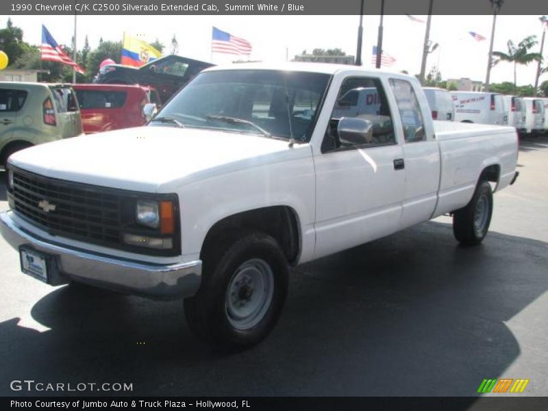 Summit White / Blue 1990 Chevrolet C/K C2500 Silverado Extended Cab