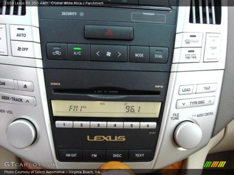 Controls of 2009 RX 350 AWD