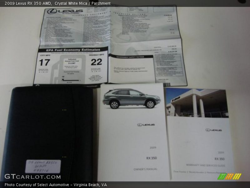 Crystal White Mica / Parchment 2009 Lexus RX 350 AWD