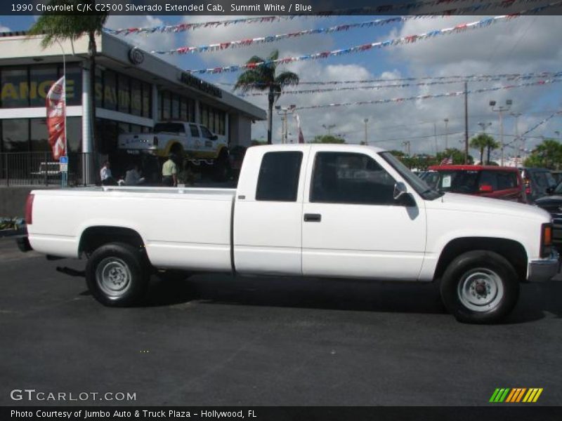 Summit White / Blue 1990 Chevrolet C/K C2500 Silverado Extended Cab