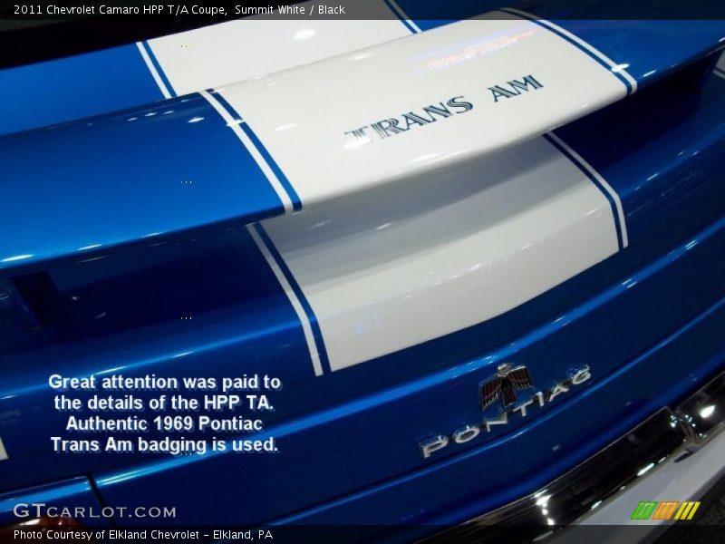 Summit White / Black 2011 Chevrolet Camaro HPP T/A Coupe