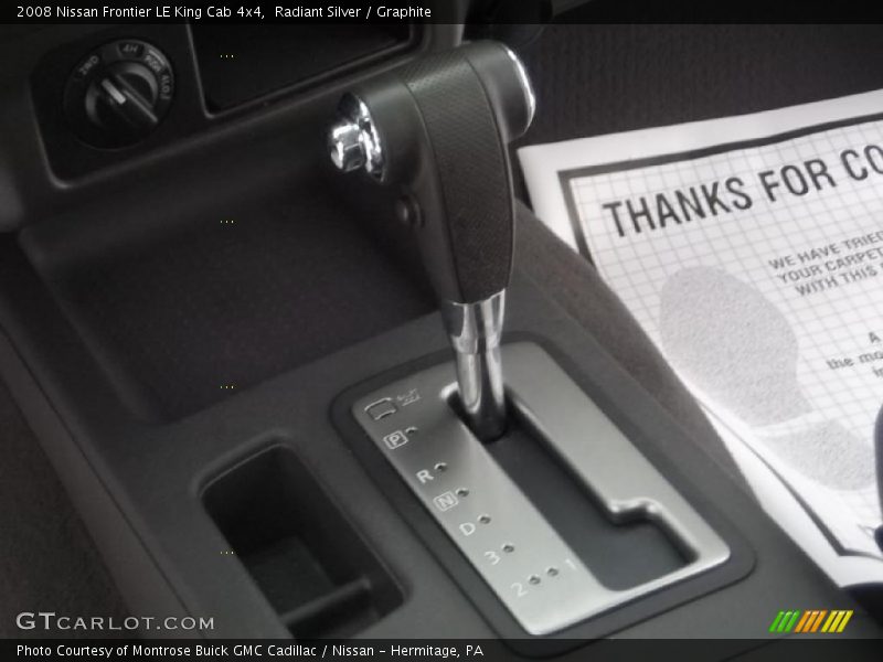  2008 Frontier LE King Cab 4x4 5 Speed Automatic Shifter