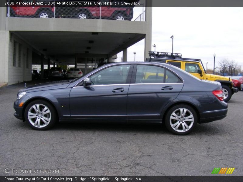 Steel Grey Metallic / Grey/Black 2008 Mercedes-Benz C 300 4Matic Luxury