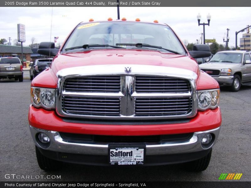 Flame Red / Dark Slate Gray 2005 Dodge Ram 3500 Laramie Quad Cab 4x4 Dually