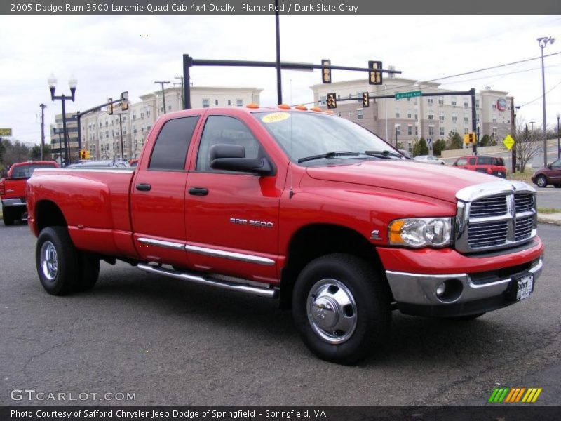 Front 3/4 View of 2005 Ram 3500 Laramie Quad Cab 4x4 Dually