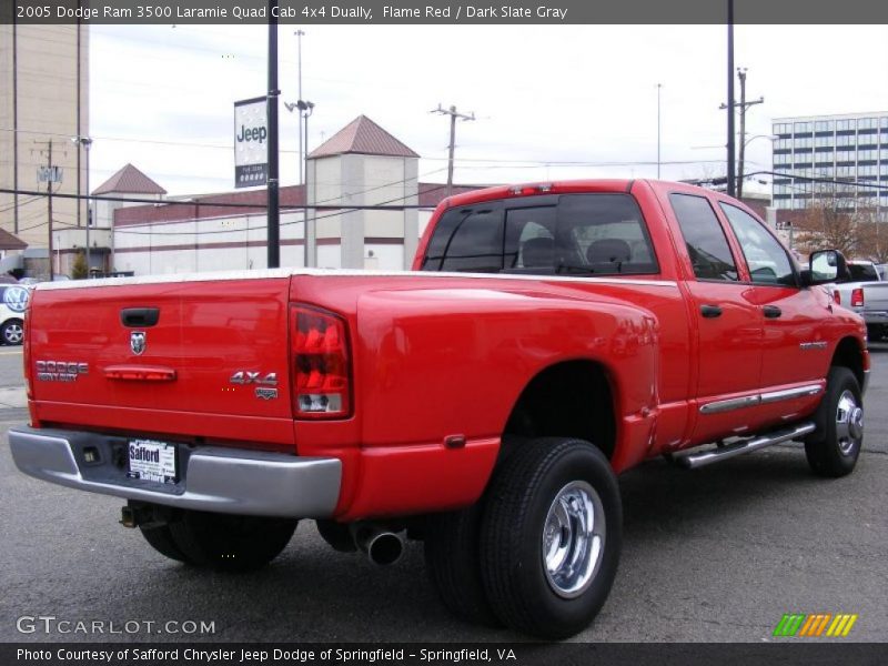 Flame Red / Dark Slate Gray 2005 Dodge Ram 3500 Laramie Quad Cab 4x4 Dually