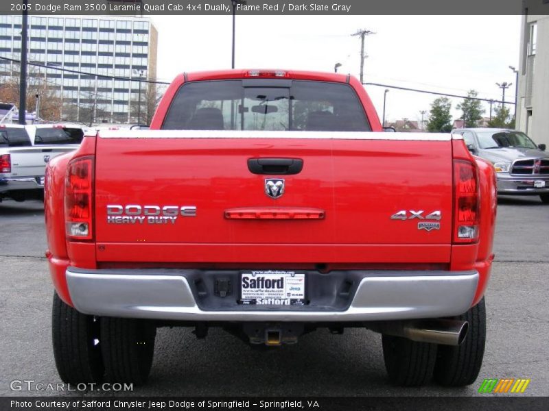 Flame Red / Dark Slate Gray 2005 Dodge Ram 3500 Laramie Quad Cab 4x4 Dually