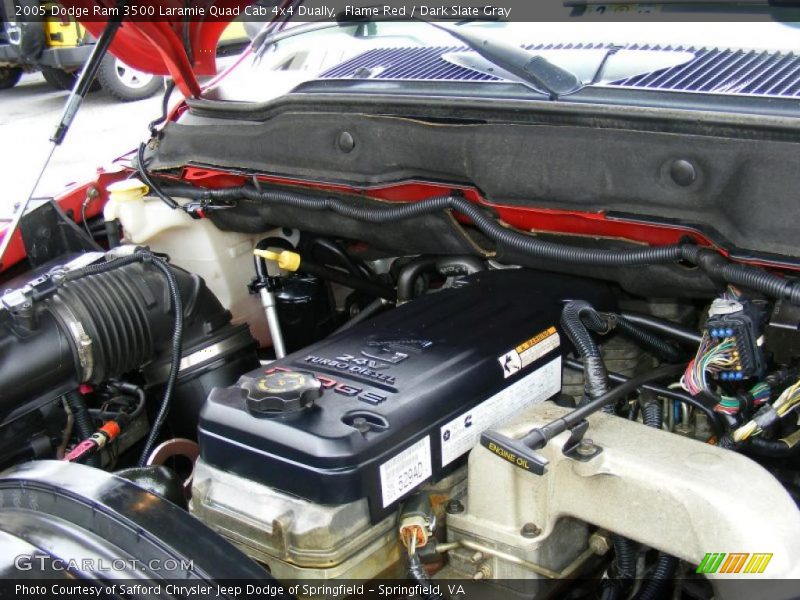Flame Red / Dark Slate Gray 2005 Dodge Ram 3500 Laramie Quad Cab 4x4 Dually