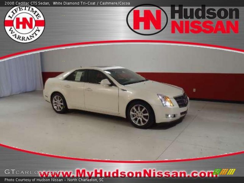 White Diamond Tri-Coat / Cashmere/Cocoa 2008 Cadillac CTS Sedan