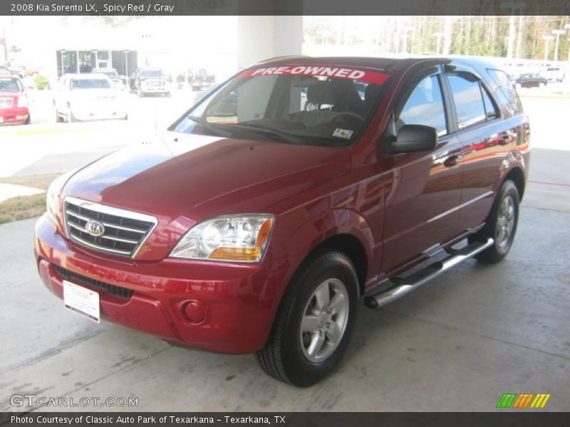 Spicy Red / Gray 2008 Kia Sorento LX