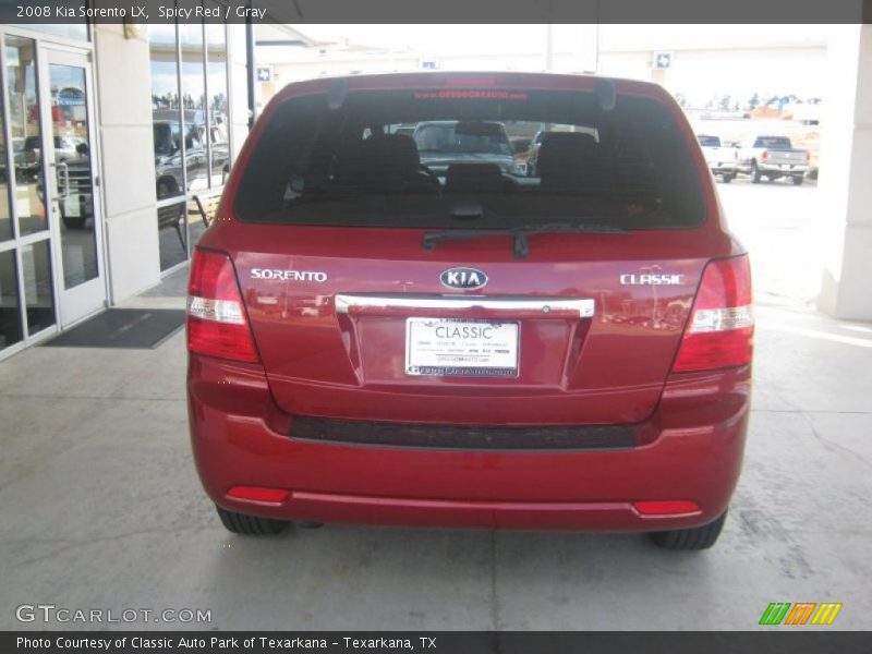 Spicy Red / Gray 2008 Kia Sorento LX