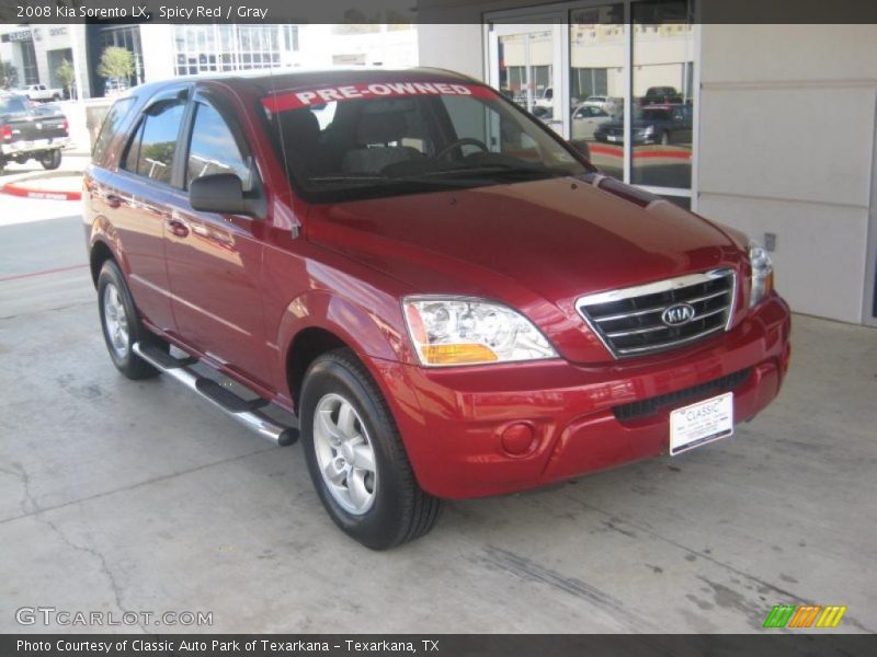 Spicy Red / Gray 2008 Kia Sorento LX