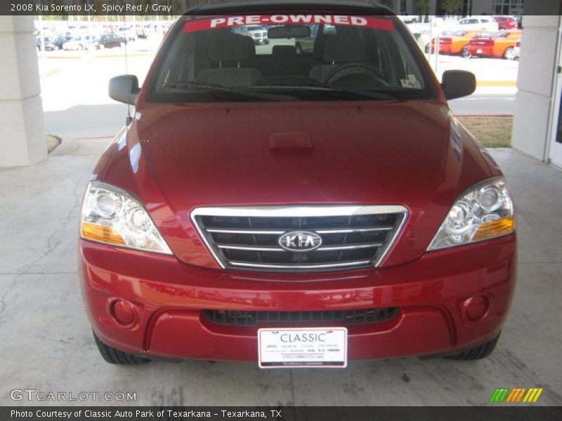 Spicy Red / Gray 2008 Kia Sorento LX
