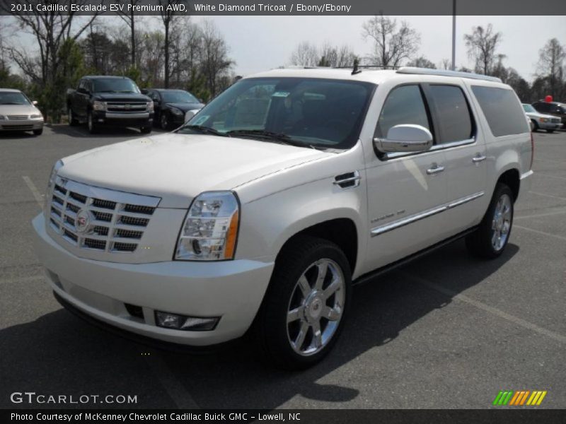 White Diamond Tricoat / Ebony/Ebony 2011 Cadillac Escalade ESV Premium AWD