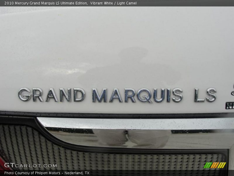 Vibrant White / Light Camel 2010 Mercury Grand Marquis LS Ultimate Edition