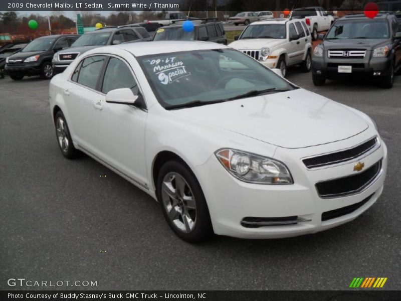 Summit White / Titanium 2009 Chevrolet Malibu LT Sedan