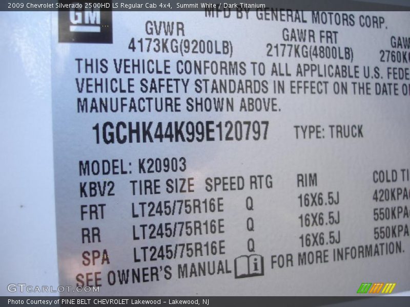 Summit White / Dark Titanium 2009 Chevrolet Silverado 2500HD LS Regular Cab 4x4