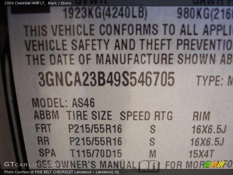Black / Ebony 2009 Chevrolet HHR LT