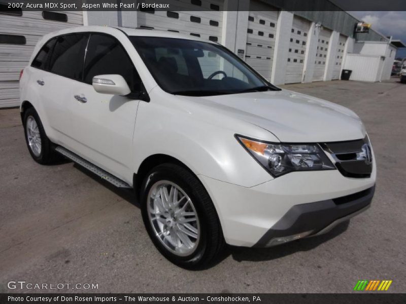 Aspen White Pearl / Bordeaux 2007 Acura MDX Sport