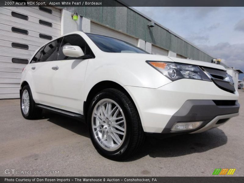 Aspen White Pearl / Bordeaux 2007 Acura MDX Sport