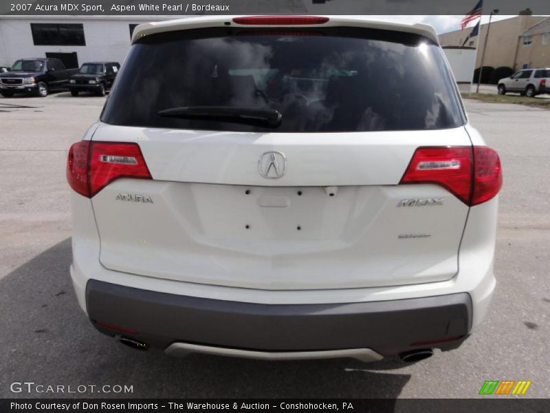 Aspen White Pearl / Bordeaux 2007 Acura MDX Sport