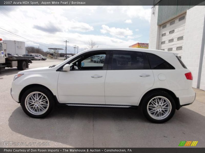 Aspen White Pearl / Bordeaux 2007 Acura MDX Sport