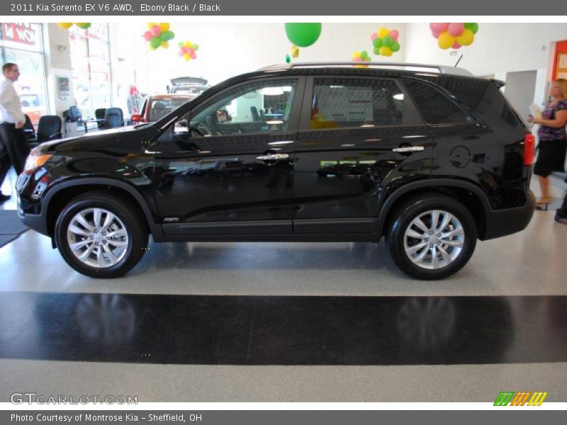 Ebony Black / Black 2011 Kia Sorento EX V6 AWD