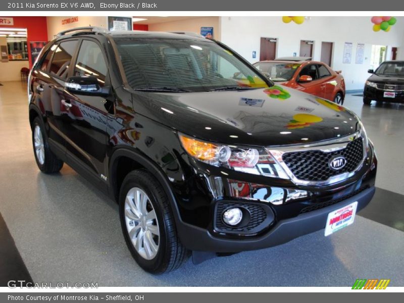 Ebony Black / Black 2011 Kia Sorento EX V6 AWD
