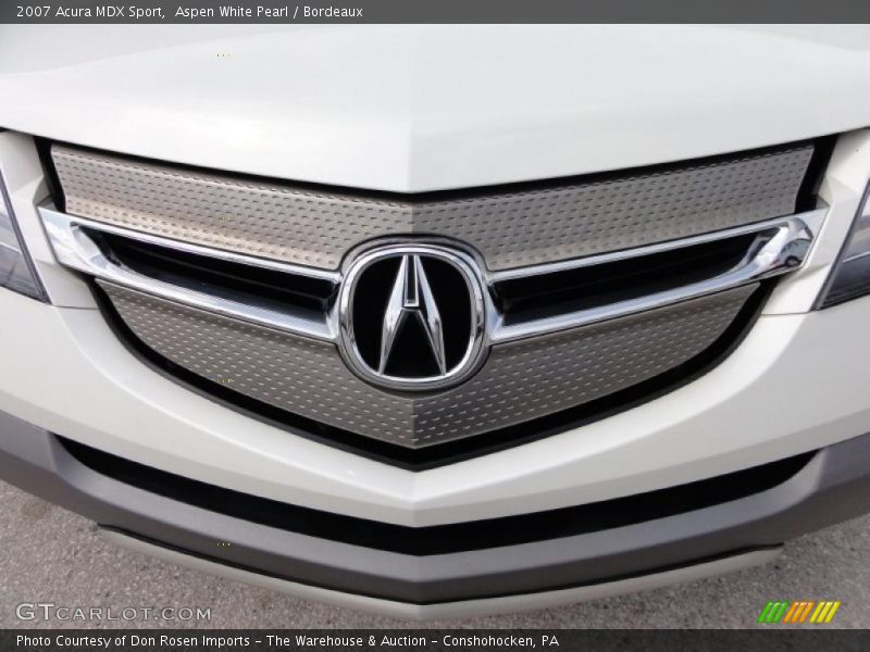 Aspen White Pearl / Bordeaux 2007 Acura MDX Sport