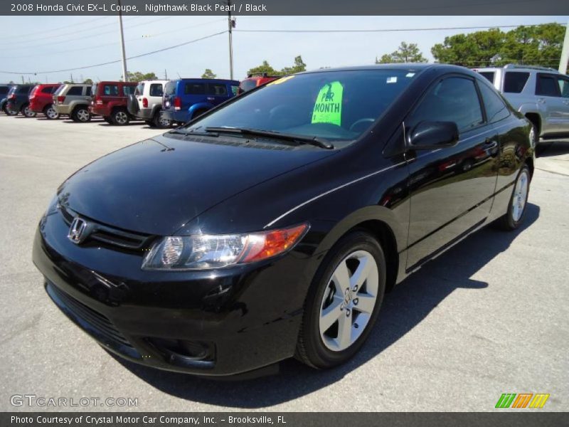 Nighthawk Black Pearl / Black 2008 Honda Civic EX-L Coupe