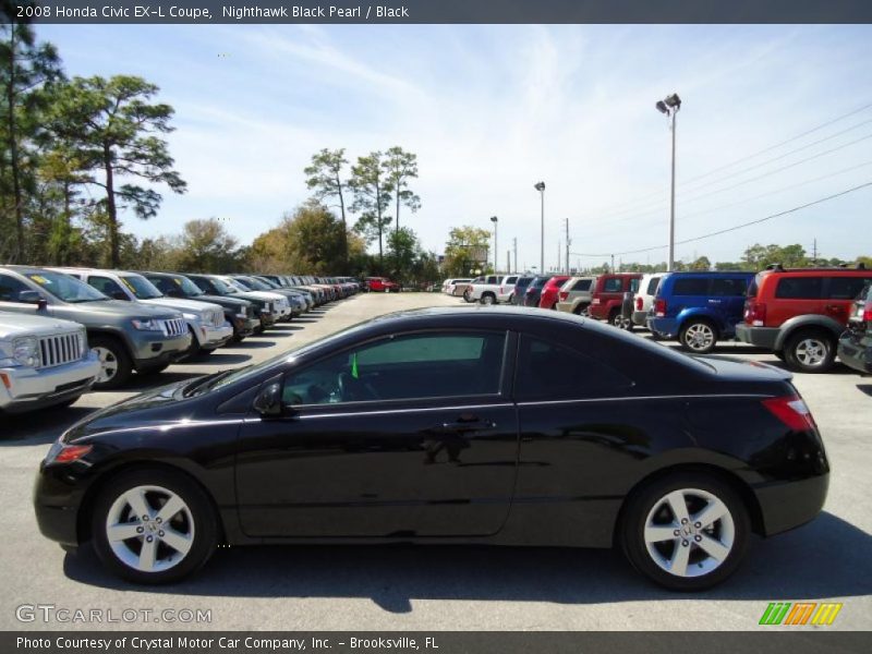 Nighthawk Black Pearl / Black 2008 Honda Civic EX-L Coupe